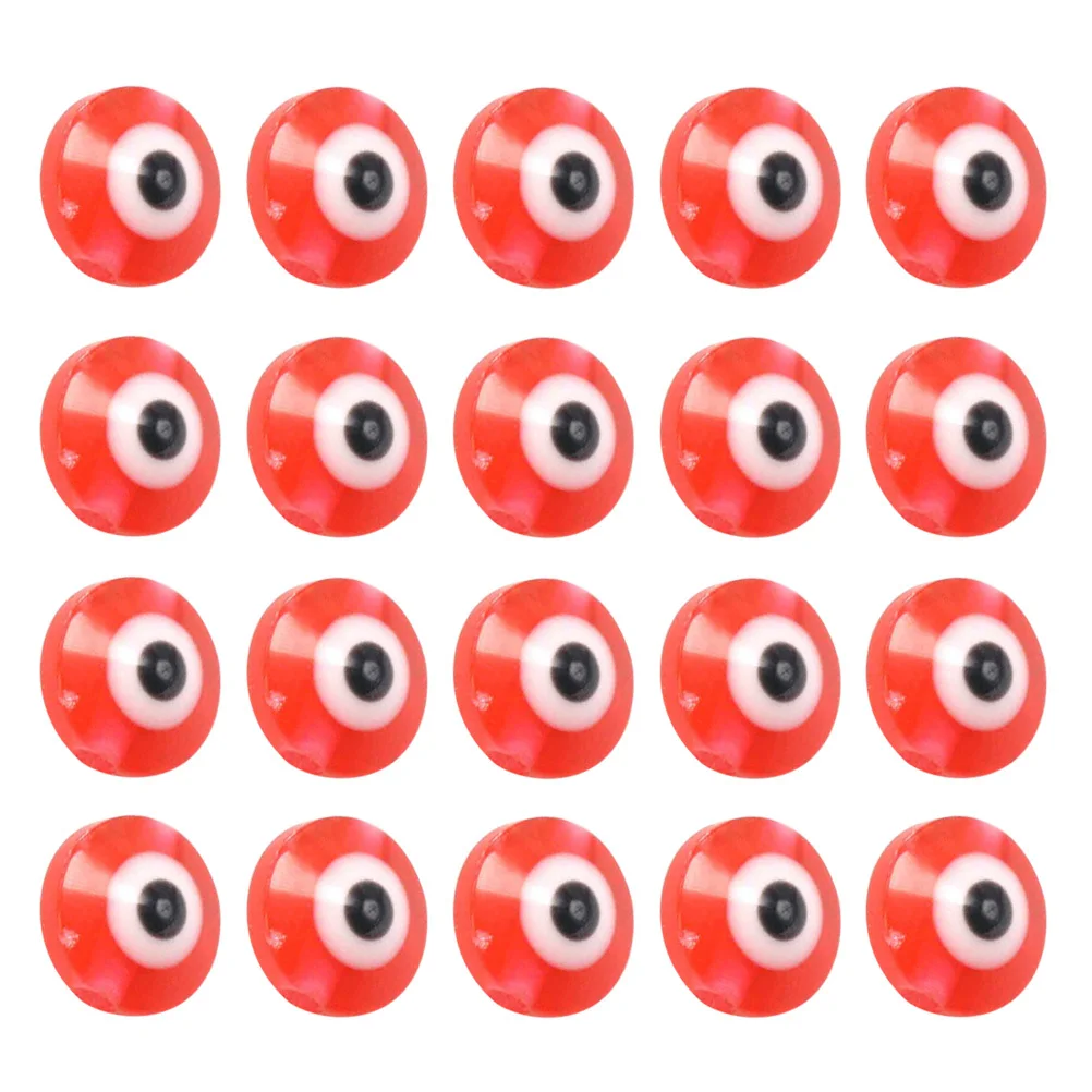 

100Pcs Eyeball Pendant Spacers Red Resin Plastic Charm DIY Necklace Bracelet Keychain Jewelry Making Embellishment