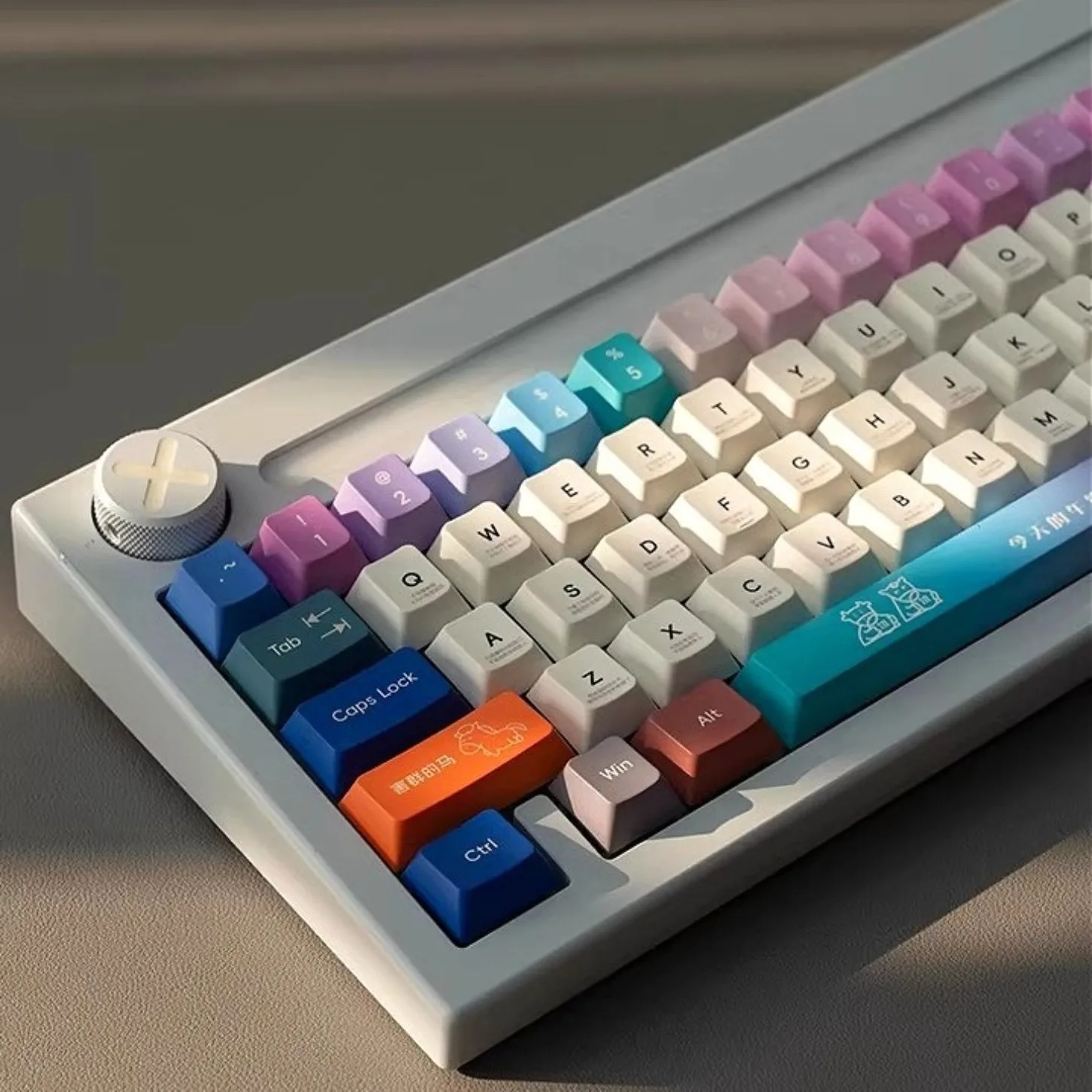 A Minimalist Style with Rich Color Matching Keycaps PBT Thermal Sublimation 132 Key Mechanical Keyboard Keycaps Cherry Keycaps
