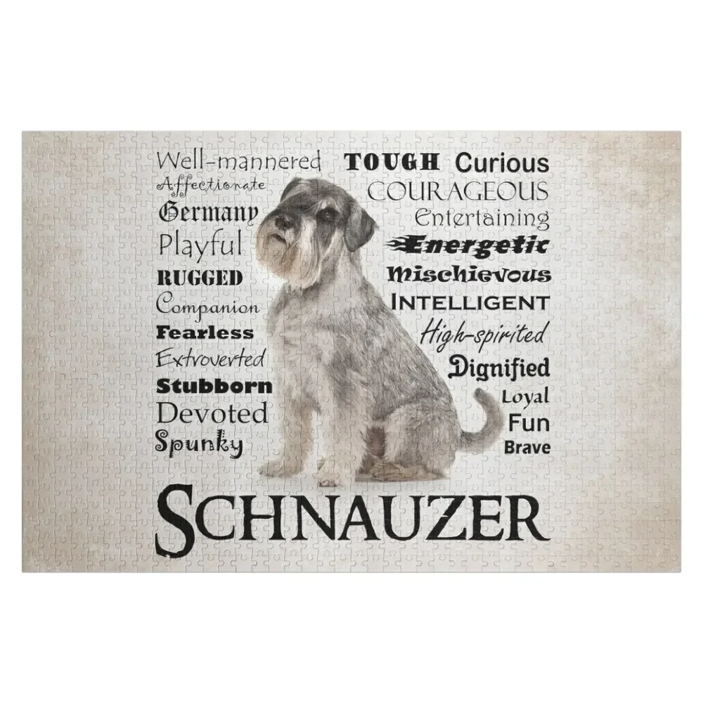 Schnauzer Personality Traits Jigsaw Puzzle Wood Animals Diorama Accessories Iq Puzzle