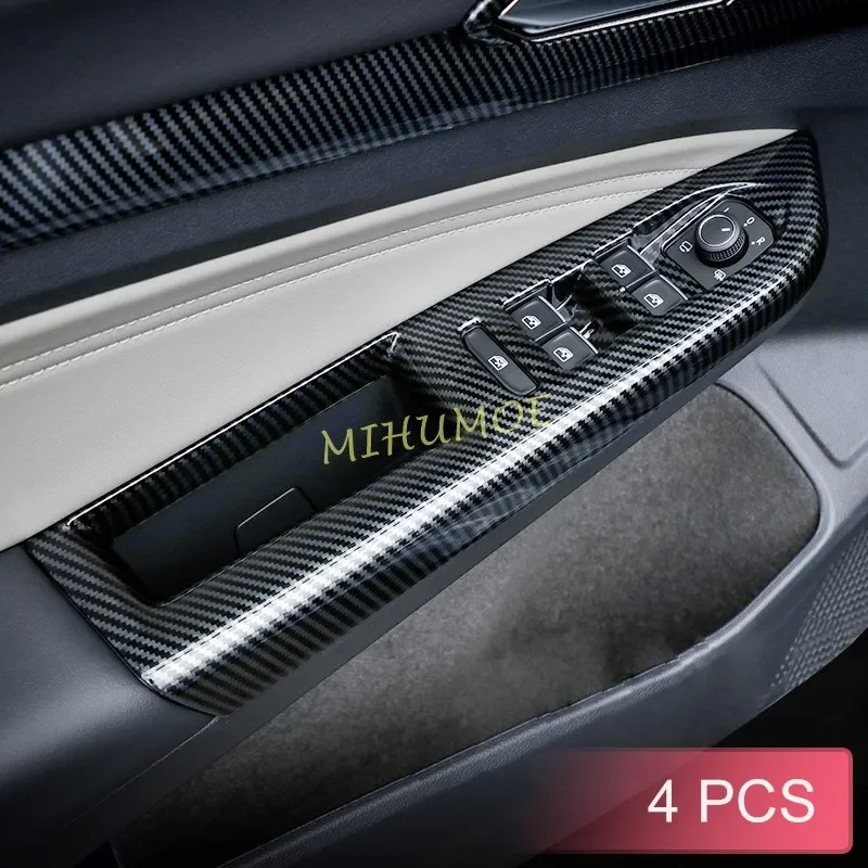 

Interior Door Window Switch Panel Cover Trims For 2020 2021 2022 VW Golf 8 Wagon Alltrack Variant Carbon Fiber