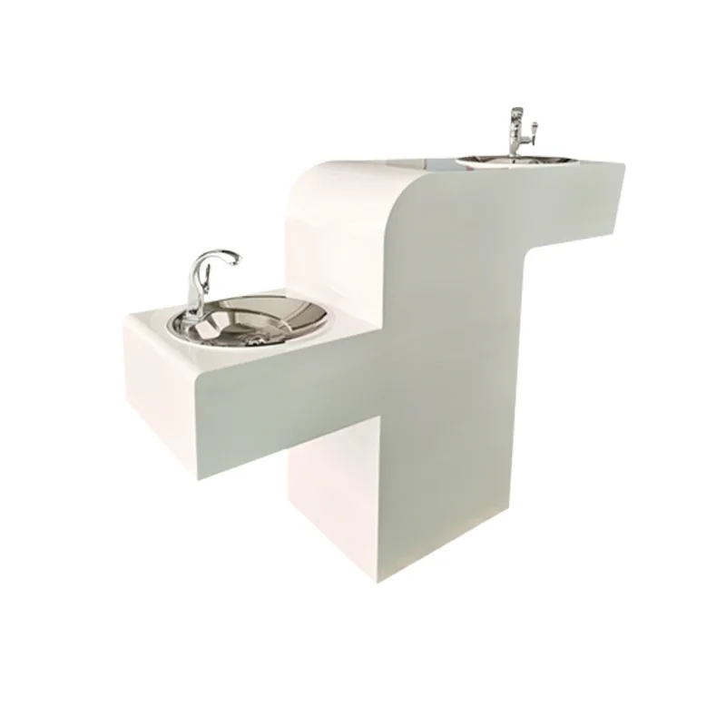 Outdoor drinking water table, stone marble courtyard outdoor wash basin, park scenic square outdoor