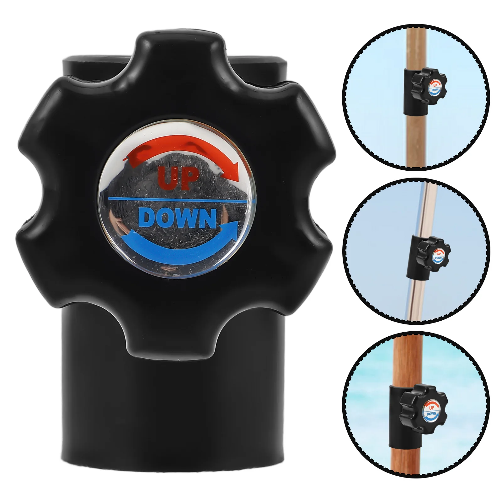 

BUTIFULSIC Outdoor Parasol Portable Umbrella for Sun Large Patio Crank Tube Knob Repair Accessories Black Plastic