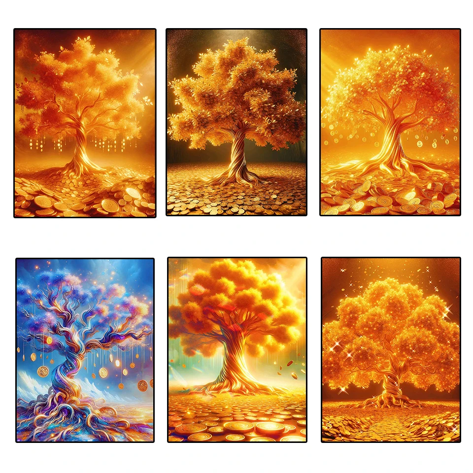 5D Diy Diamond Painting Diamond Mosaic Modern Gold Money Tree Image Cross stitch Tree of Life Image Home Decoration