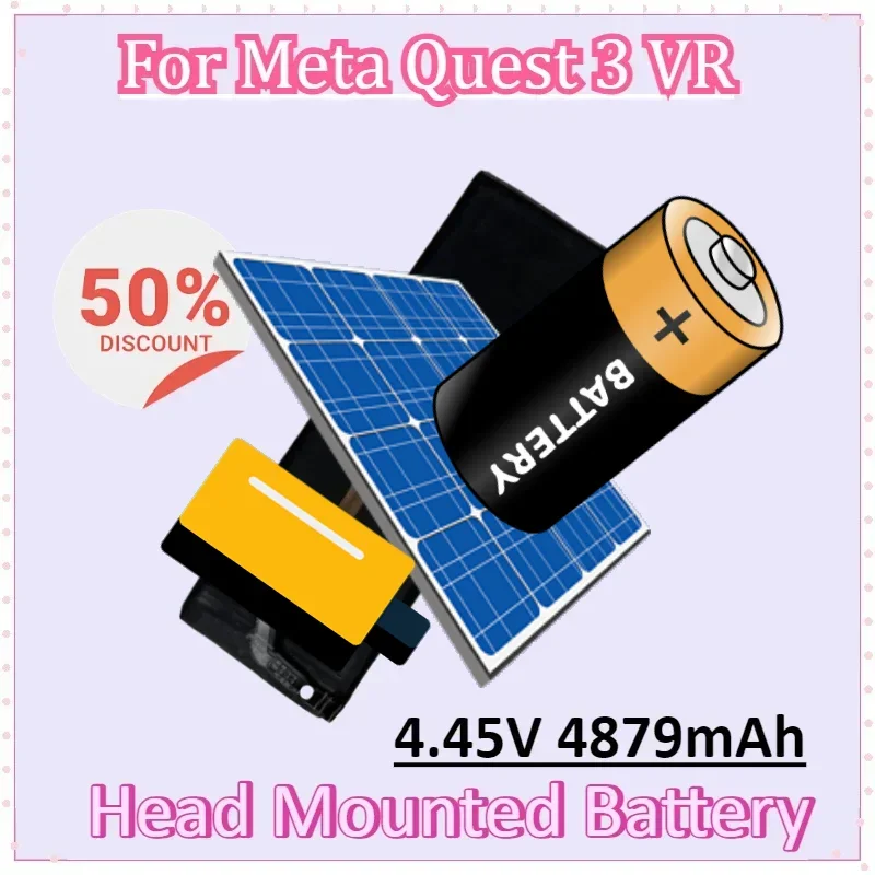 

NEW Battery 4.45V 4879mAh for Meta Quest 3 VR Headset Li-ion Batteries Head Mounted Battery Replacement Part Accessories