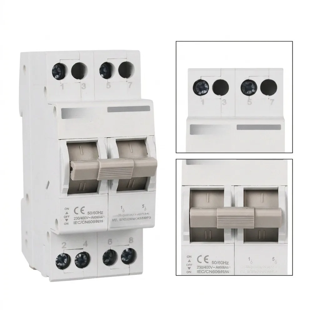16A,20 A,32A,40A,63A Manual Dual-Power Transfer Switch For Home And Generator Isolation Applications Manual Transfer Switch