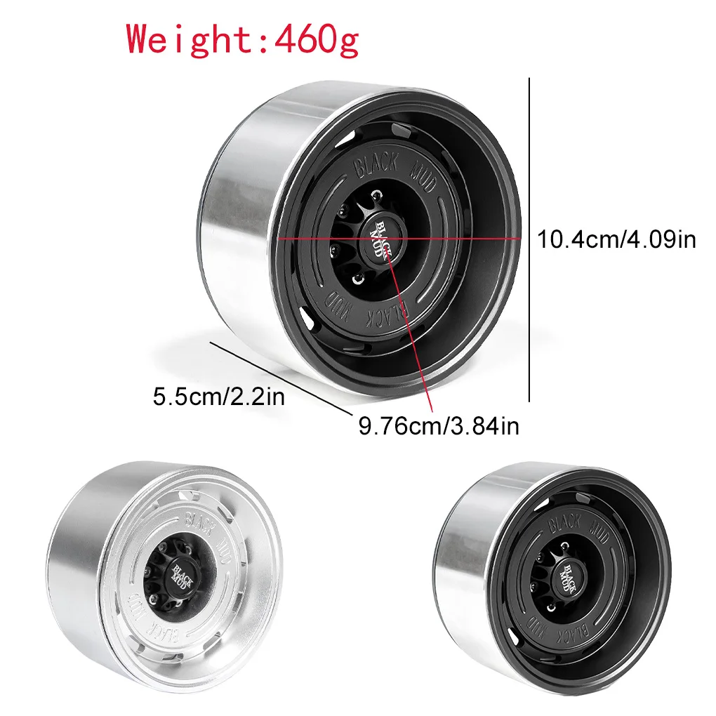 3.5 Inch Black Mud Metal Wheel Hub for CROSSRC 1/16 RC Crawler Car Big Lion RC Car Upgrade Parts