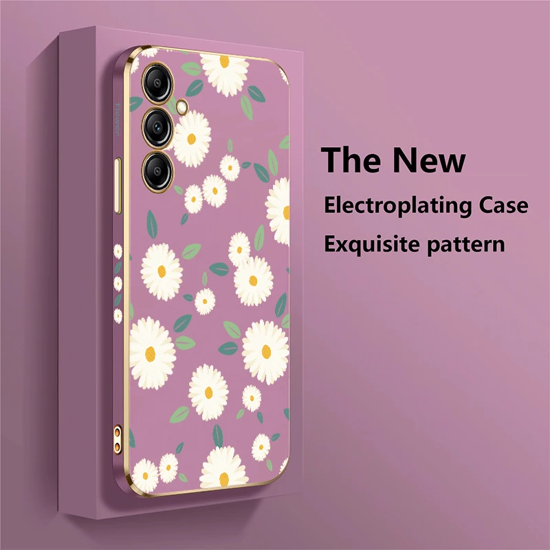 تصفيح سيليكون قضية الهاتف لسامسونج غالاكسي A13 5G A22 A32 A42 A52 A52S A72 A73 A23 A33 A53 A12 لينة غطاء زهرة من البولي يوريثان #3