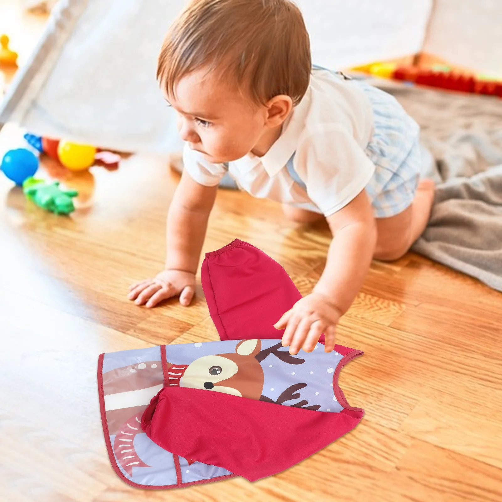 

Водонепроницаемый детский нагрудник с длинными рукавами для малышей, фартук с полным покрытием, комбинезон для кормления, защитная одежда, легко протирается