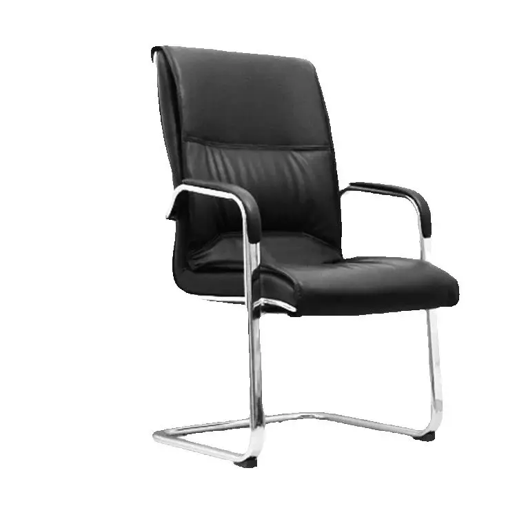 Modern Minimalist Electroplated Computer Home Office Chair Bow Chair Boss Chair Black Leather