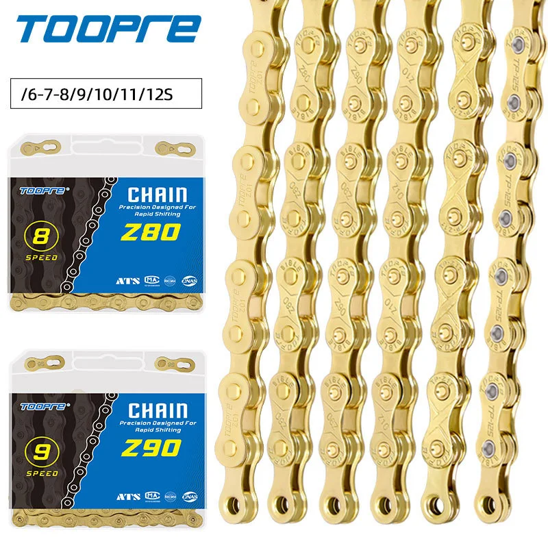 

Bicycle chain 6 7 8 9 10 speed MTB Road bike carbon steel variable speed golden chain full plating Anti Rust Gold Bike Chain