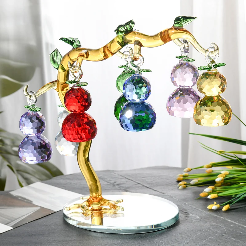 Feng Shui  K9 crystal WU Lou tree Hu lu Longevity Disease-Free  Ornaments