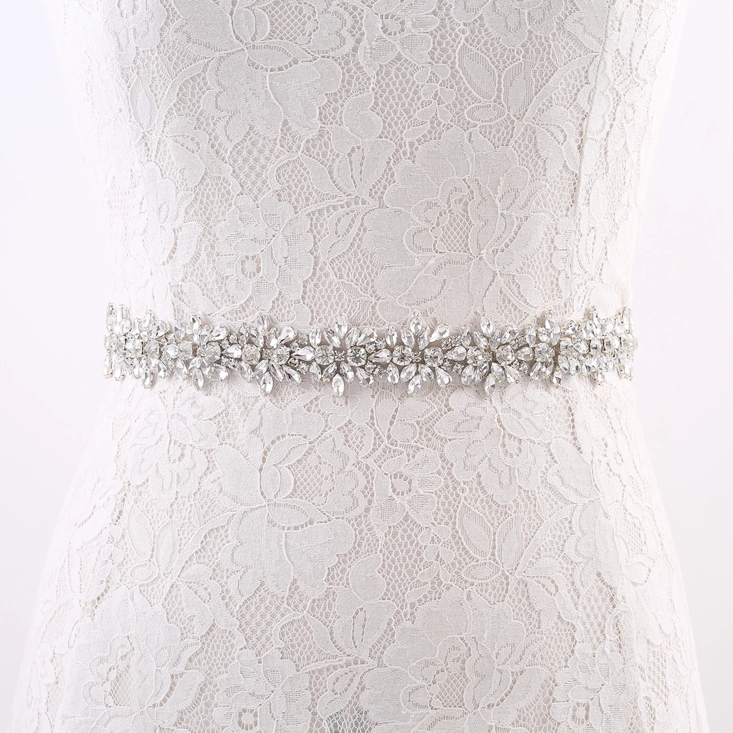 NZUK – ceinture de mariée en cristal argenté, perles, strass faits à la main, ceinture de demoiselle d'honneur pour robe de soirée de mariage