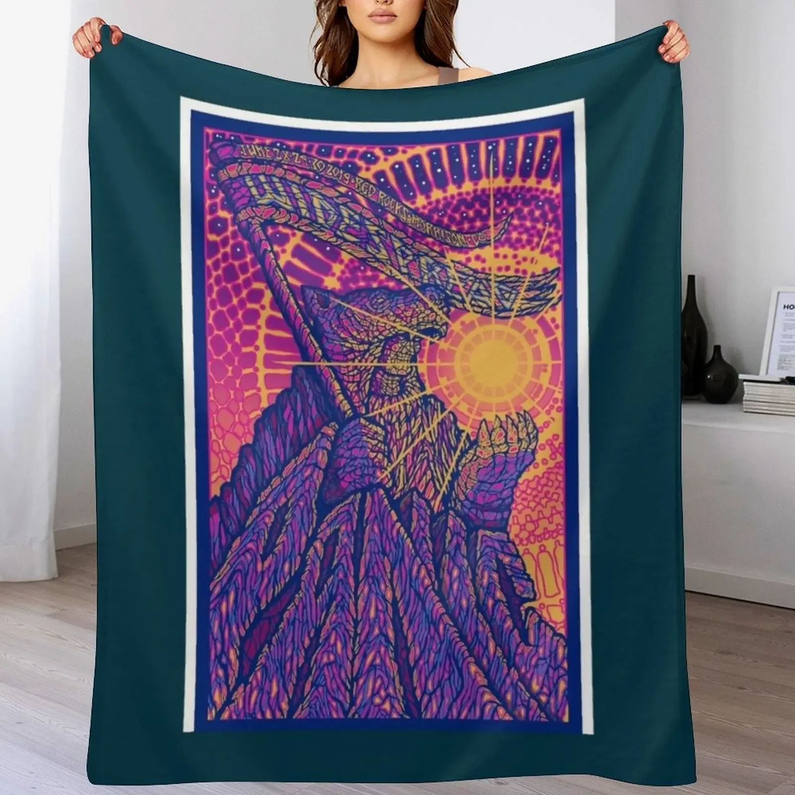 

Artwork Panic Red Rocks Morrison Amphitheater Throw Blanket heavy to sleep Plaid on the sofa halloween funny gift Blankets