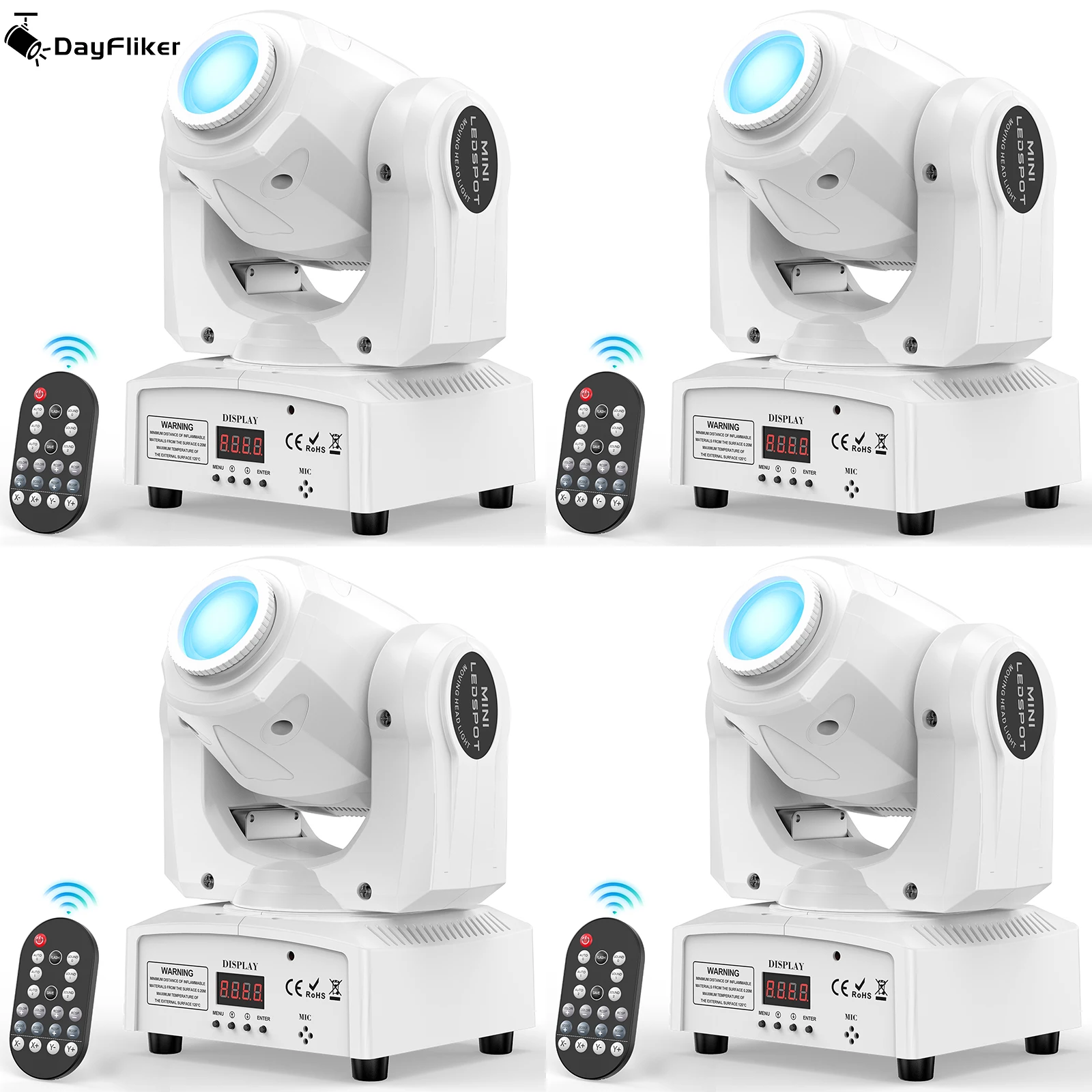 

DayFlicker 4 шт. Whie 100 Вт светодиодный светильник с эффектом Stgae, движущаяся головка с дистанционным управлением DMX512 для свадебного концерта