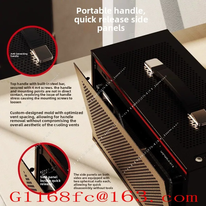Desktop Chassis Air Cooled Portable ITX Desktop A4 Long Graphics Card Small Chassis Long Graphics Card