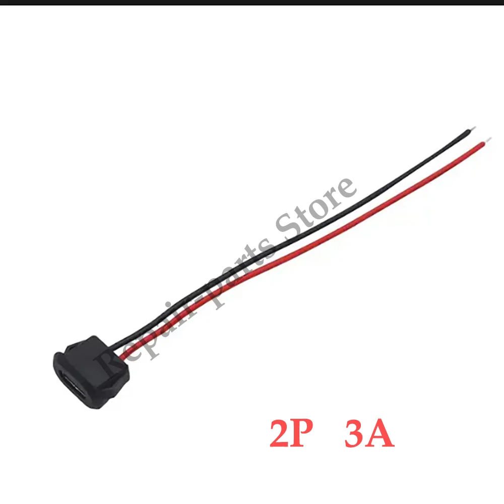 2–10 Stück USB Typ-C wasserdichter USB-Steckverbinder, direkte Kompressionsbuchse, Buchsenanschluss, Ladeschnittstelle mit Schweißdraht