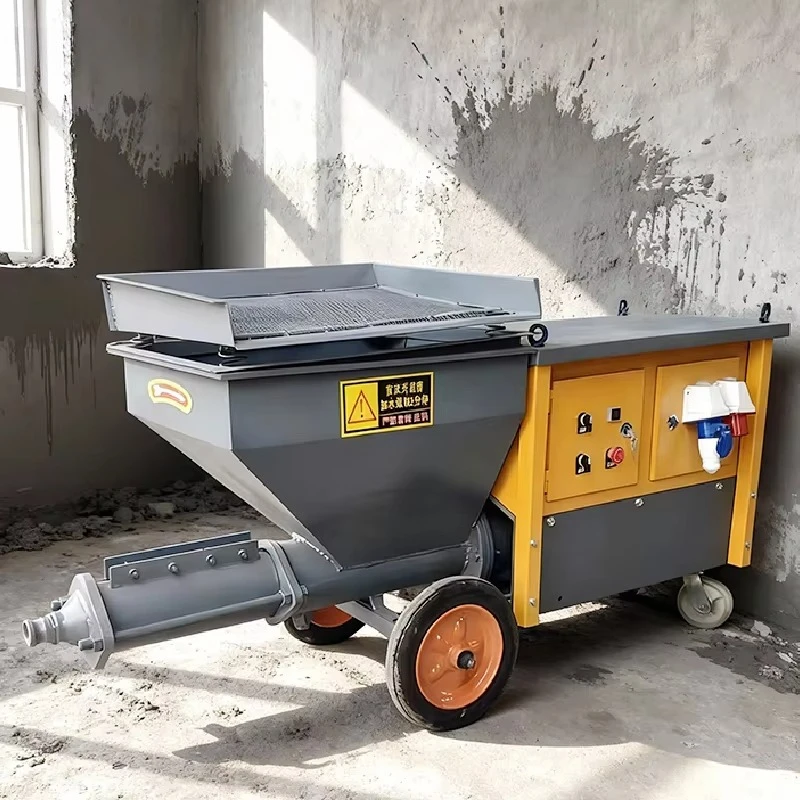 Mortar Spraying Machine Cement Sprayer Wall Plaster Diesel 12HP 100L Hopper with Mixer Automatic for Exterior Cement Rendering