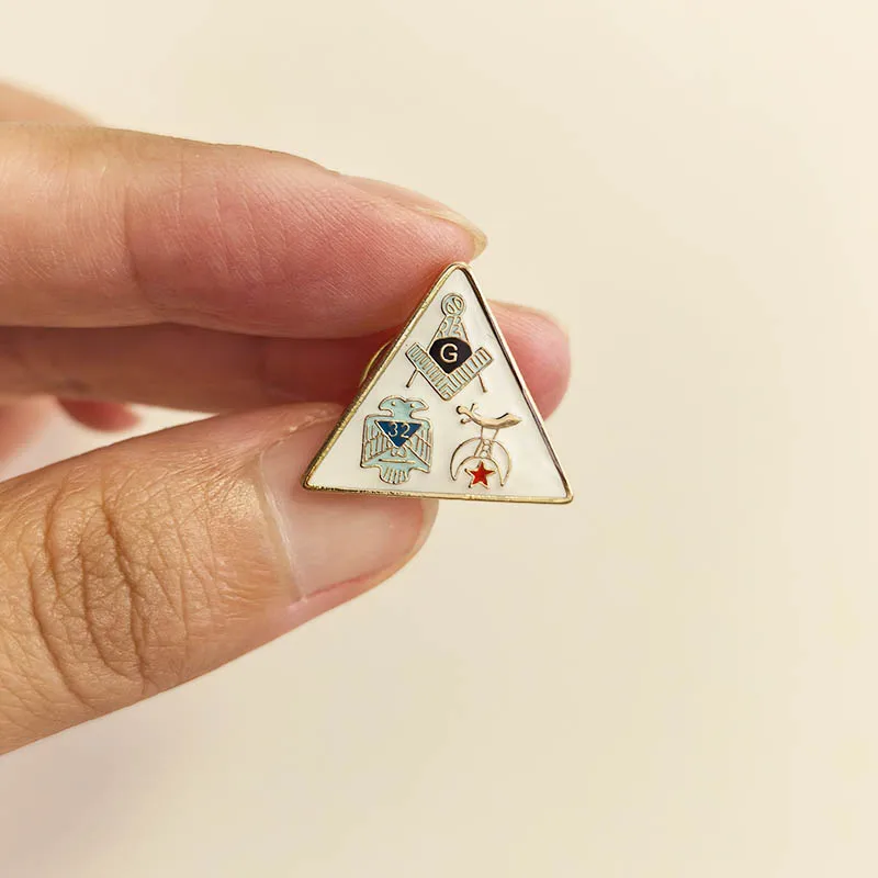 Masonic Scottish Rite Square Shriners Lapel Pins Freemasons Masonry Metal Enamel Badge