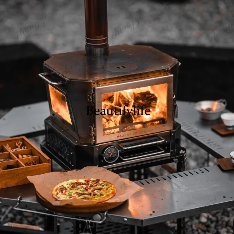 Firewood stove Desktop viewing fire enclosure stove Overnight granular outdoor camping tent heating stove