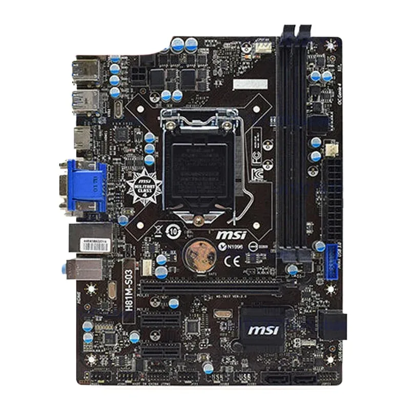 

For MSI H81M S03 motherboard H81 LGA1150 2*DDR3 16G VGA+DVI M-ATX Tested ok