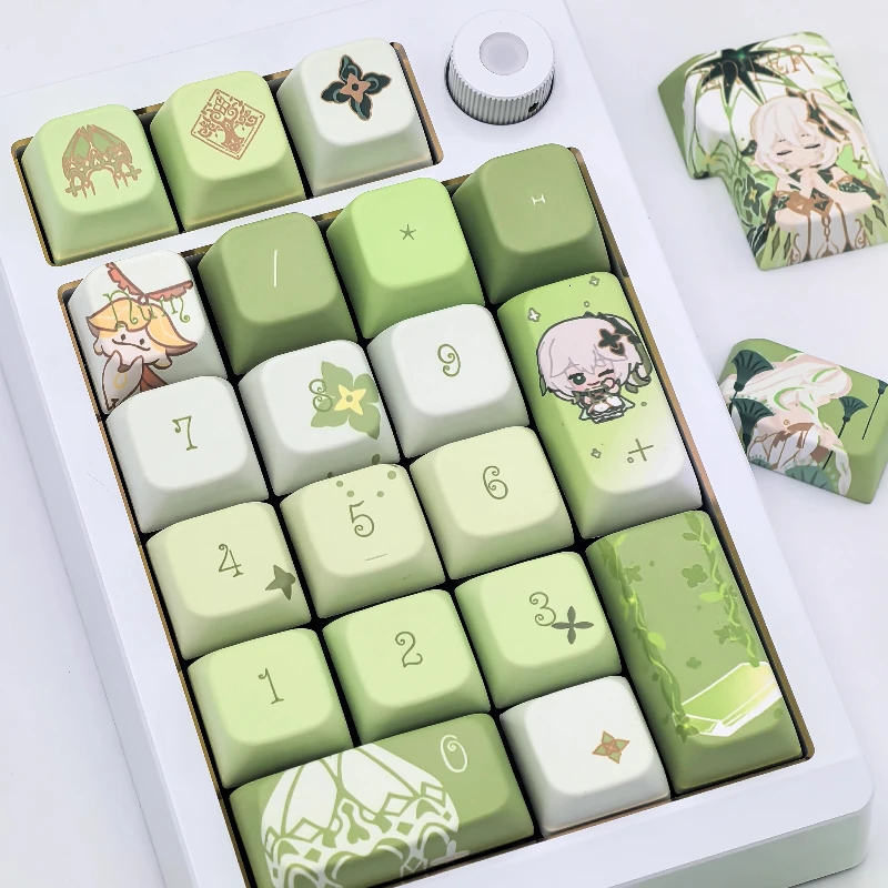

Колпачки для клавиш Nahida MDA Profile PBT Механическая клавиатура Профиль MDA Пользовательские аксессуары для игрового офиса Аниме Обновление клавиатуры с вентилятором