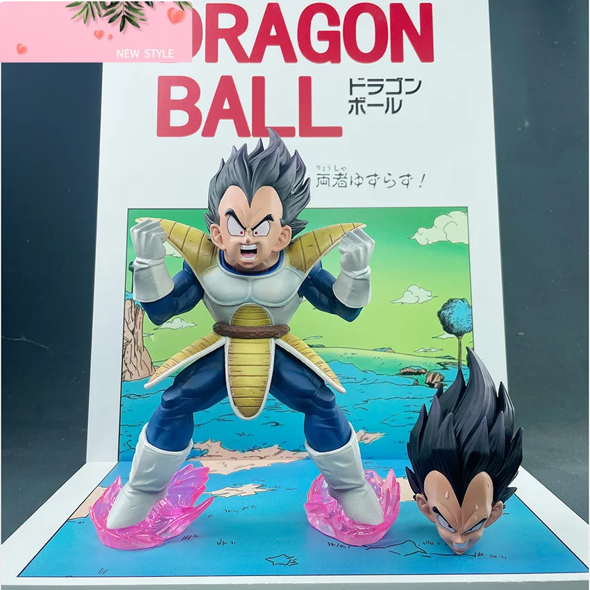 

22cm/8.66inch Dragon Ball Z Vegeta Figure Replace Heads Action Figures Pvc Statue Desktop Ornament Collection Model Toys Gifts