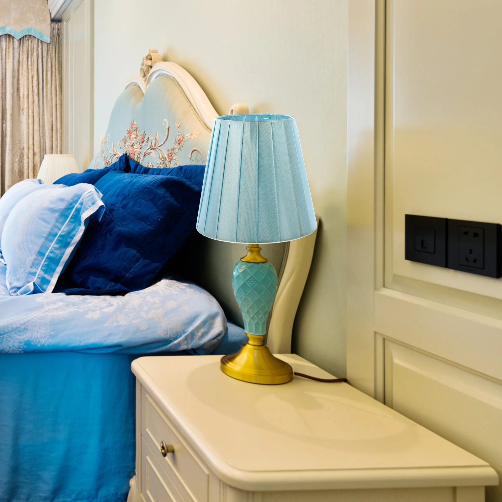 

1 шт. элегантный тканевый художественный абажур, стильный современный светильник, аксессуар для гостиной, спальни, офиса, настенные потолочные светильники