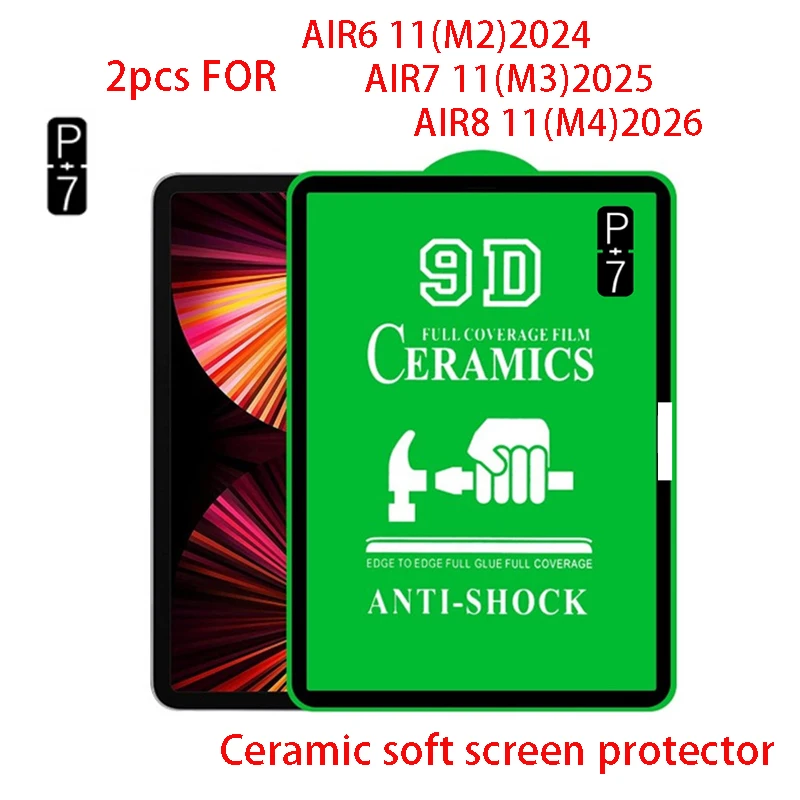 2PCS HD IPA  Screen Protector  For iPad Air8 11(M4)2026/ Air7 11(M3)2025/Air6 11(M2)2024 10.9inch Ceramic Soft Protective Film