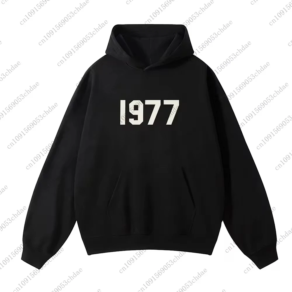 Hot Sale Popular Men's Women Vintage 1977 Printed Graphic Essentials Pocket Street Hoodie Causal Loose Sweatshirt Adult