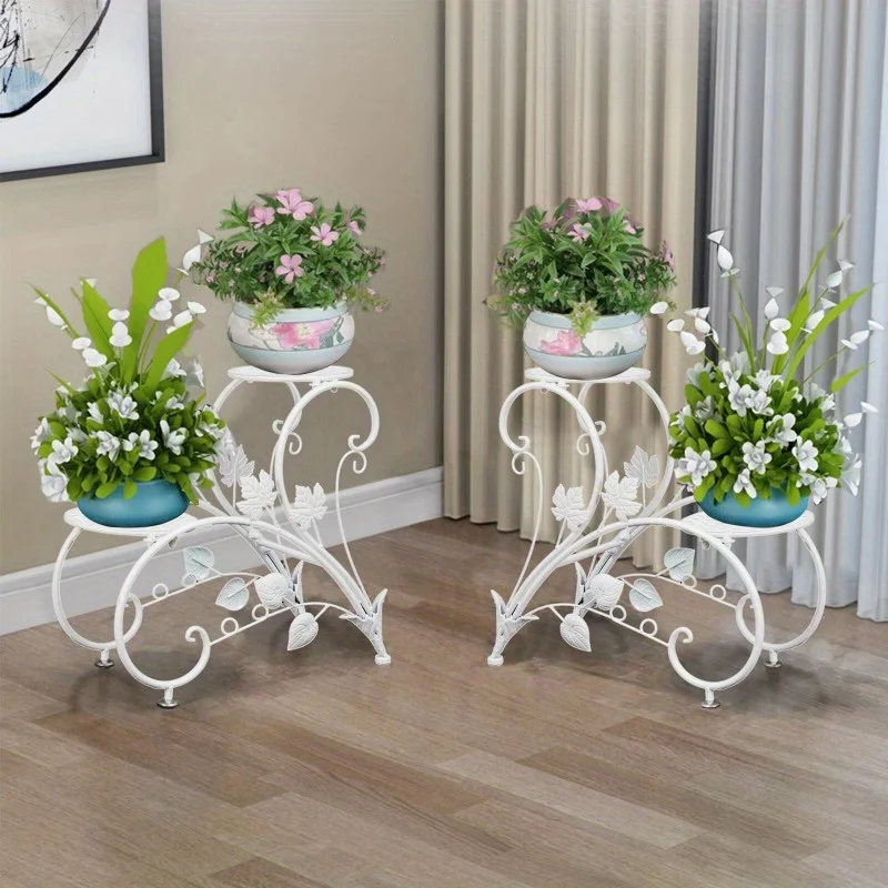 

Set Of 2 DIY Matching Plant Stand Entryway Garden Wedding Flower Shelf Rack Deco