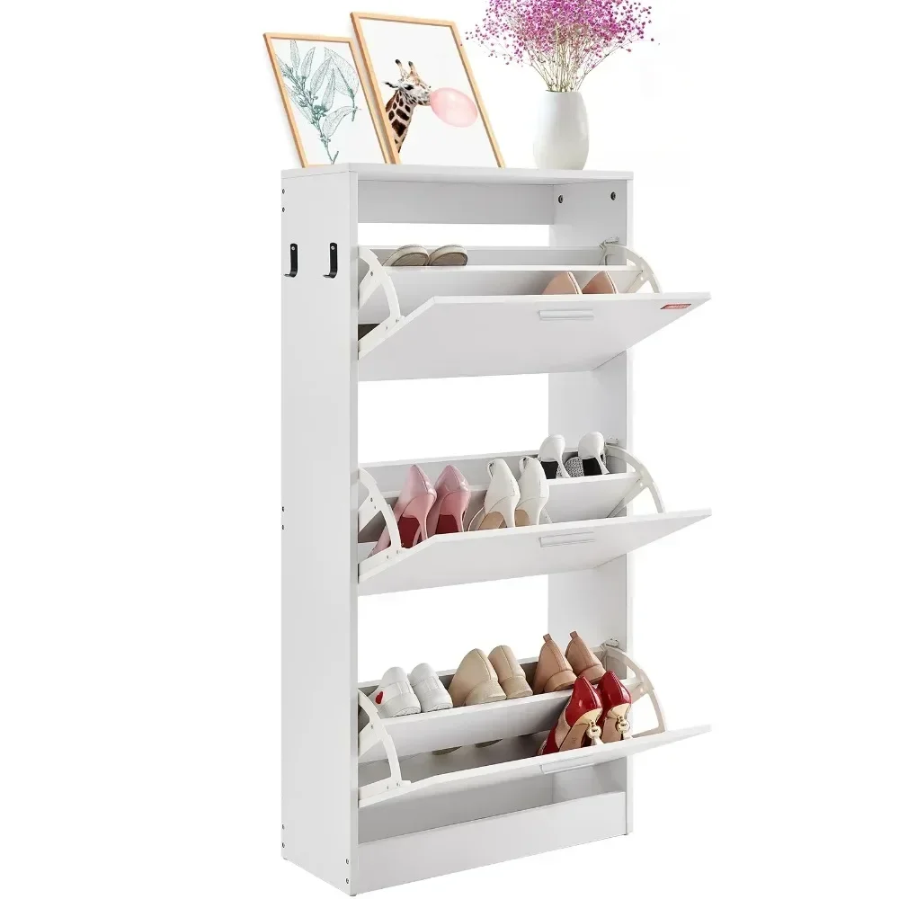 

Shoe Cabinet with 3 Flip Drawers Shoe Storage Cabinet for Entryway,white, Shoe Cabinets Shoes Rack