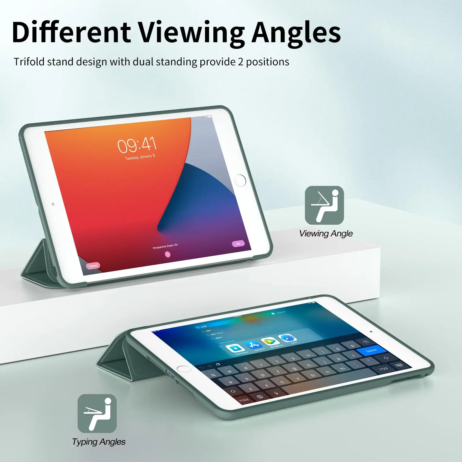 Para ipad mini 5 2019/mini 4 3 2 1 7.9 polegadas, escudo de silicone macio com suporte triplo folio capa inteligente para ipad mini 5 4 3 2 1