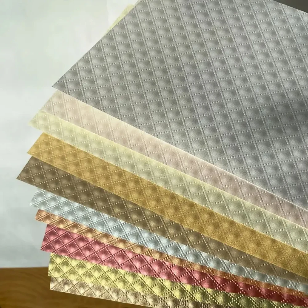 50sheets/Set of 10 Colours A4/A5/A6 Pineapple Texture Embossed Paper Pearlescent Color Paper for DIY Greeting Card Cover Making