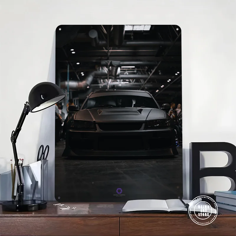 Black Tuned Car Poster Customized Vintage Metal Signs Wall Art Retro Tin Plaque for Garage Luxury Home Decor Items Coffee Bar