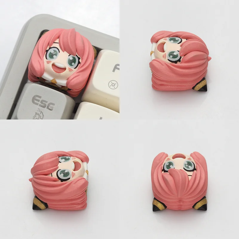 Anime Keycaps Anya Forger SPY×FAMILY Original Height Opaque Mechanical Keyboard Cute Personalized Keycaps Gift Doll Resin Trendy