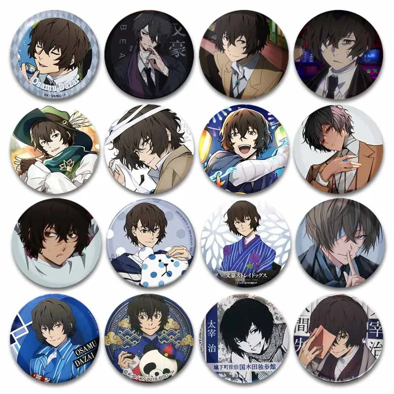 Classic Anime Character Acrylic Badge Funny Osamu Dazai Figure Cartoon Brooch Backpack Clothes Accessories Lapel Pin Friend Gift