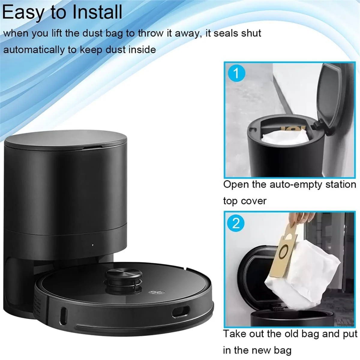 Bolsas de polvo para M7 Max, M8 Pro, para T10+, para N2, para L6 Pro Robot aspirador Parts-A63E