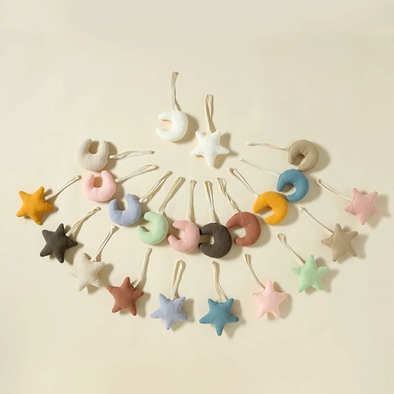 Clip per ciuccio per bambini in cotone ciondolo a catena 3D supporto per capezzolo a forma di luna farcito Decor accessori per porta ciuccio per succhietto