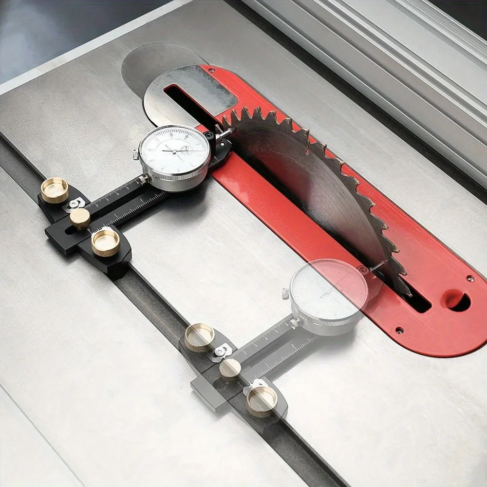 Kit de base de scie à table avec indicateur à cadran de précision pour l'alignement et le calibrage des machines d'atelier comme des scies à table et des perceuses