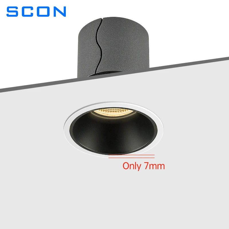 

SCON Narrow Frame Spotlight Deep -proof Dizziness Embedded LED Downlight Wall Washing Lamp Living Room Indoor Lighting 7W 12W