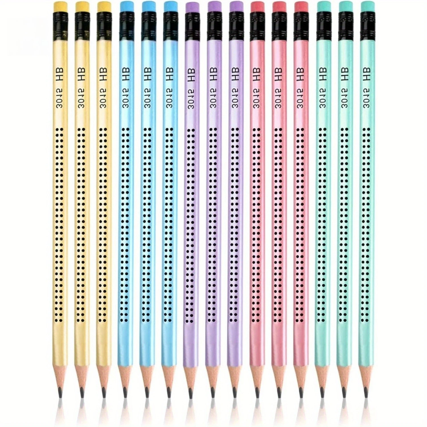 30PCS HB Pencils with Erasers - Pre-Sharpened, Smooth Writing, No Core Breakage, Composite Wood, Random Colors