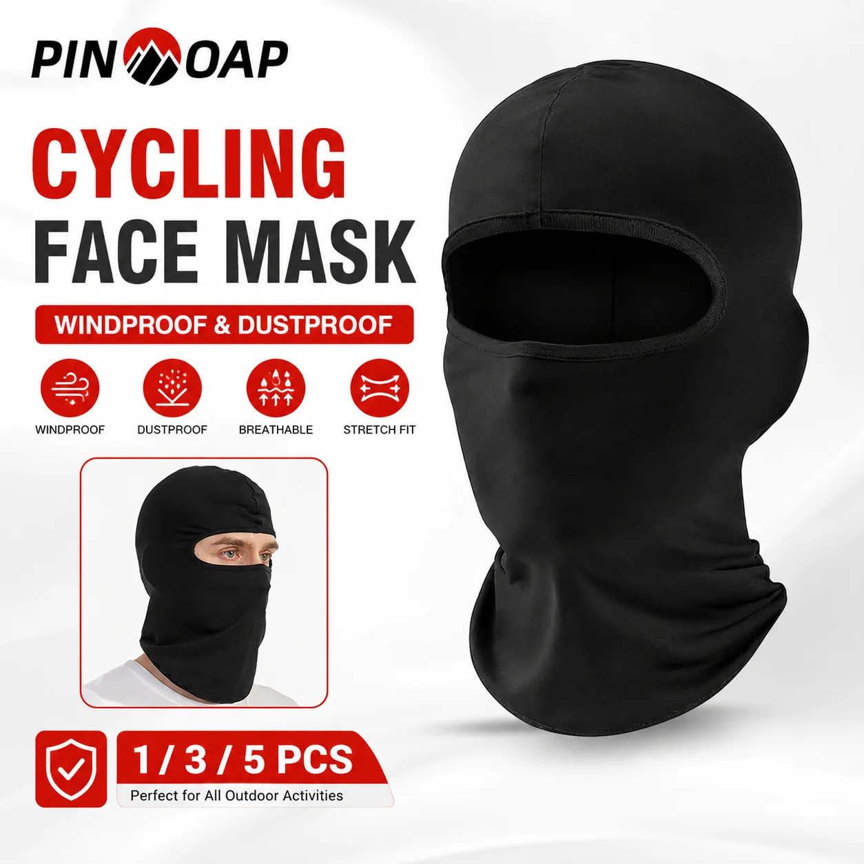 

PINMOAP Cycling Balaclava Face Mask Breathable Bike Hood Neck Gaiter For Mtb Road Bicycle Dust Protection Outdoor Gear Set
