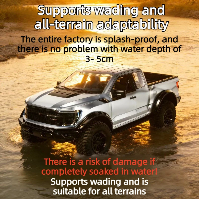 1:12  F-150 4WD RC Off-Road Pickup Truck 2.4G All-Terrain Splash-Proof with LED Lights Metal Drive Shaft RTR RC Off-Road Toy Car