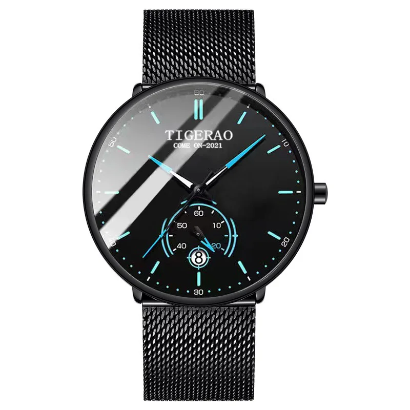 Reloj Automático no mecánico para hombre, resistente al agua, calendario, moda coreana, estudiante, 2021