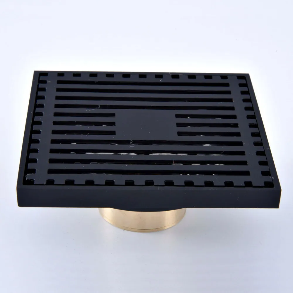 Black Oil Rubbed Brass Toilet Square Insert Tile Shower Floor Drain 10*10cm Anti-odor Water Drain Filter 2hr071