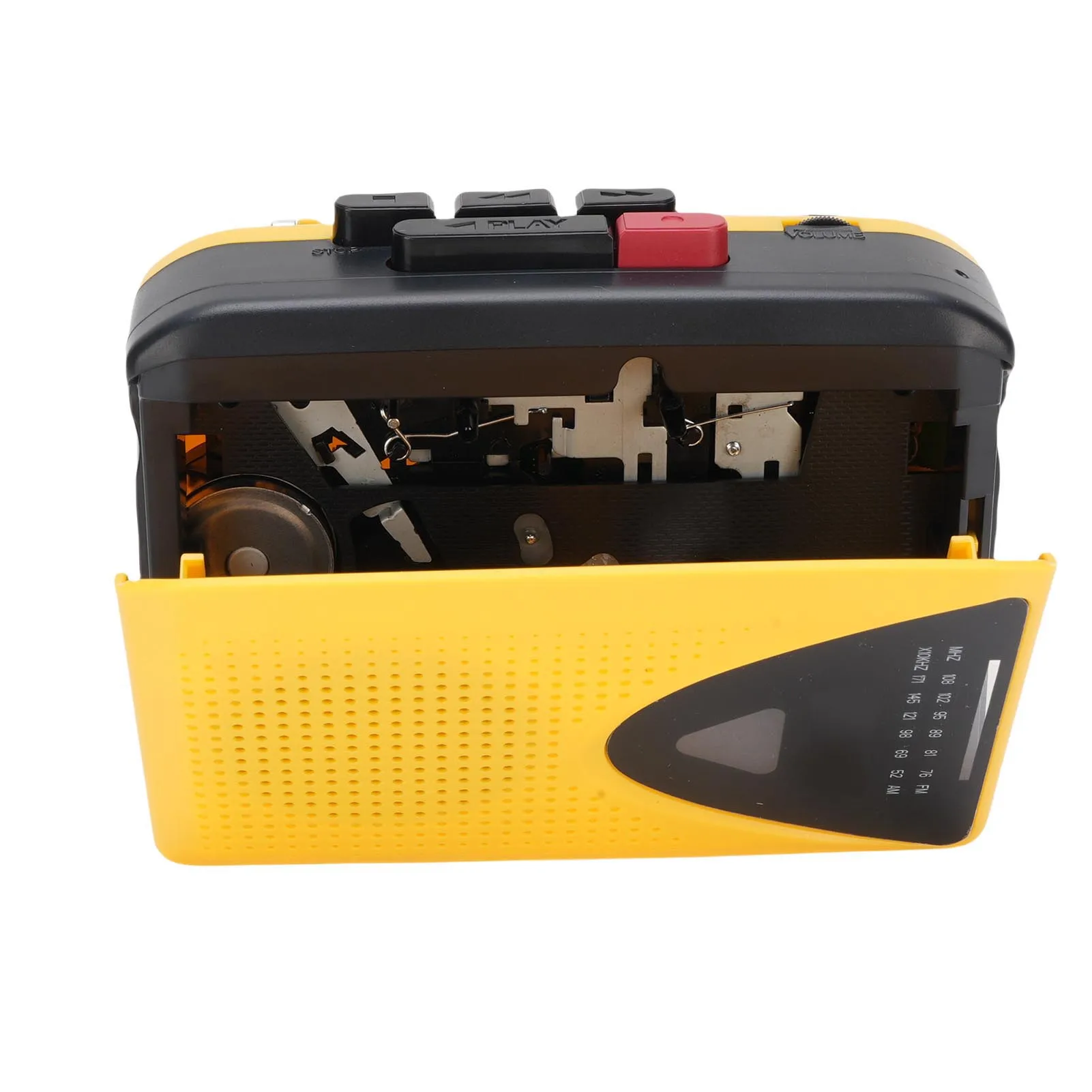 مشغل شريط كاسيت هوائي طويل مسجل شرائط عتيق لتسجيل الأغاني الأصلية وراديو AM FM مع مكبر صوت ومقبس سماعة الرأس