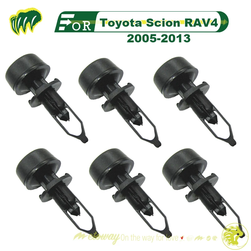 6pcs Buckles For Toyota Scion RAV4 2005-2013 Engine Hood Cushion Rubber Pad Rubber Pier Fixing Buckle