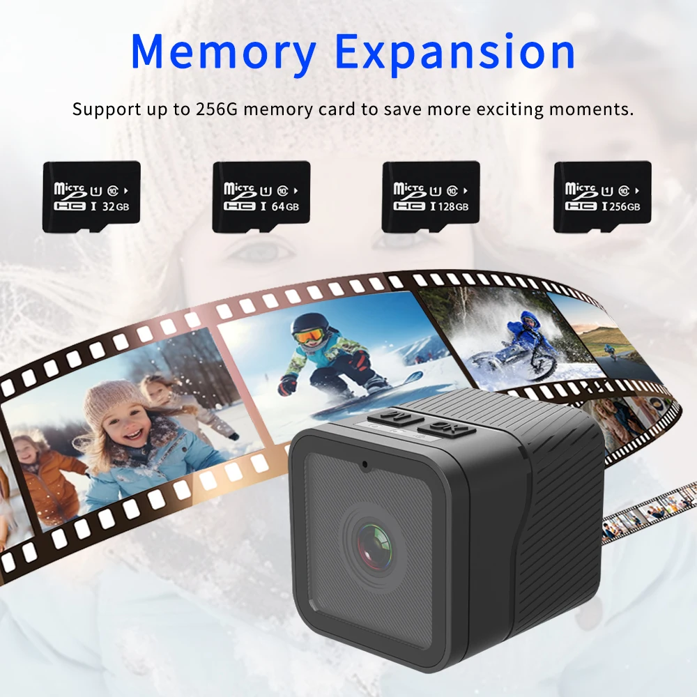 Bike Camera Support 256GB Card 1080P Handlebar Bike Camera 120 Degree Wide Angle Anti Shake Loop Recording Compact for Cycling