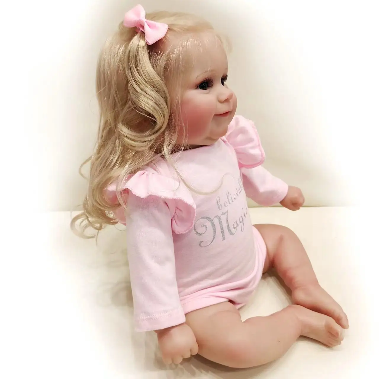 NPK 50CM Lifelike Maddie Soft Silicone Vinyl Reborn Doll Full Body Hand-Painted with Visible Veins 3D Skin Tone