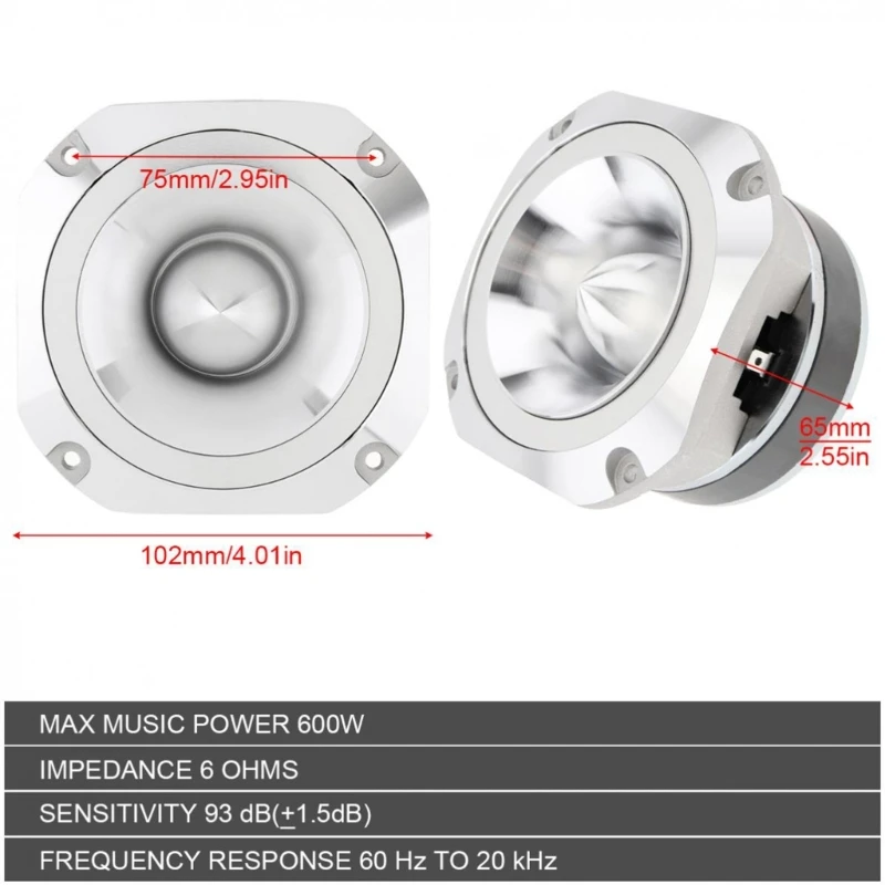 Super Power Audios Sound Car Eficiência Mini Dome Tweeter Coil Altifalante G7ND